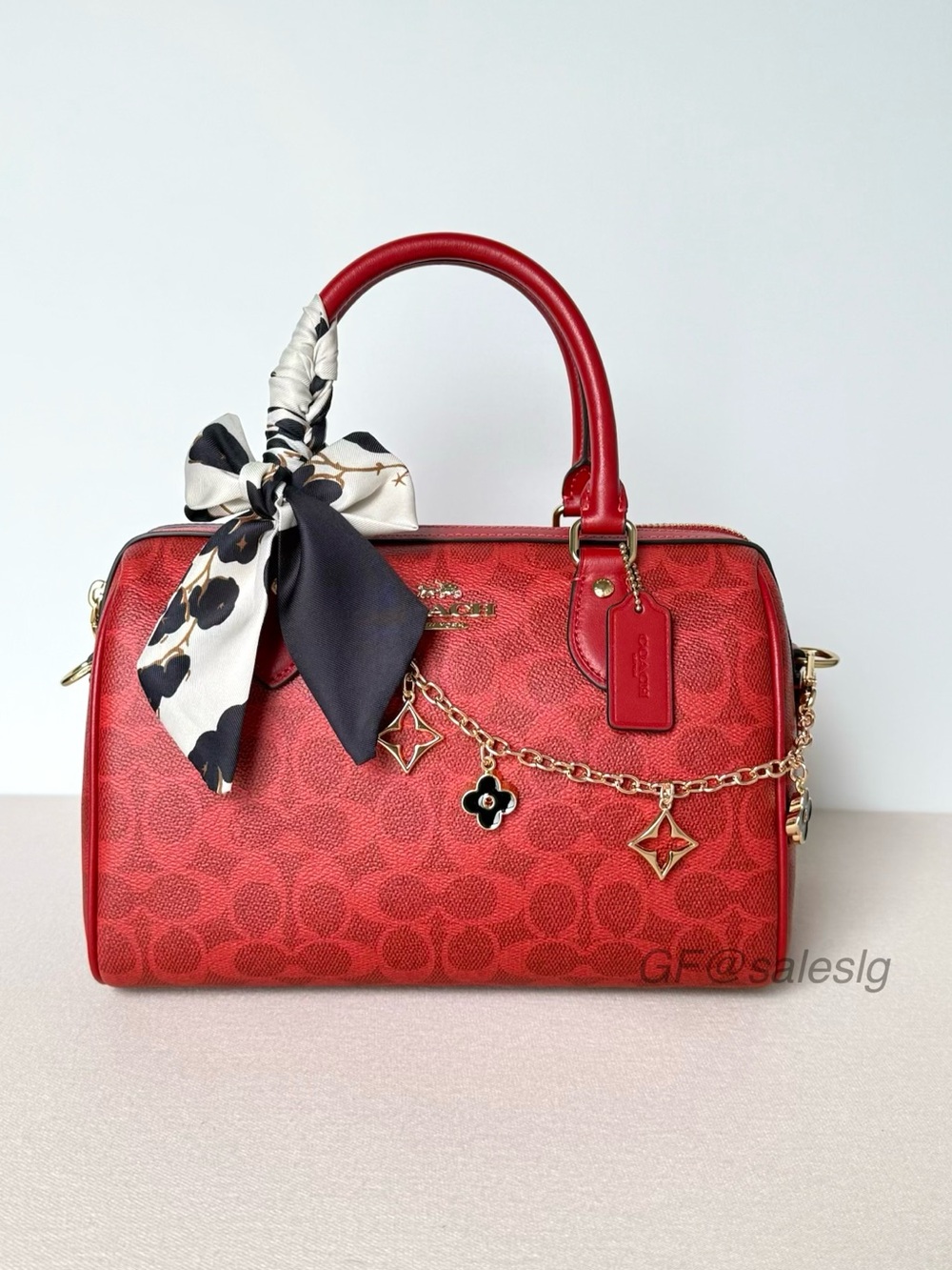NWT Coach Rowan Satchel Bag In Signature Crimson Red CEY39 Crossbody Styled Set